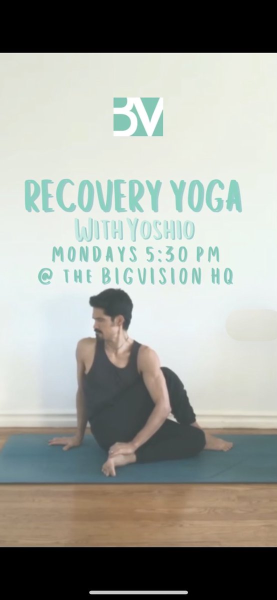 Who’s pumped for recovery yoga?! 

Sign up today 👇

bigvision.nyc/new-events/oct… 🧘‍♀️

#sober #MondayMotivation #sobriety #events