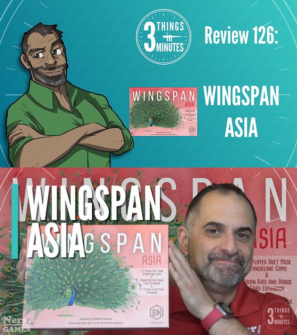 NersiGames's tweet photo. It’s time to take flight to Asia! Check out the new modes for the Wingspan Asia expansion from @stonemaiergames. Review at https://t.co/Ek2M0uVnkl!
#boardgames #boardgame #bgg #boardgamegeek #tabletopgames #gaymer #nersigames #wingspan https://t.co/Vidc8evsjP