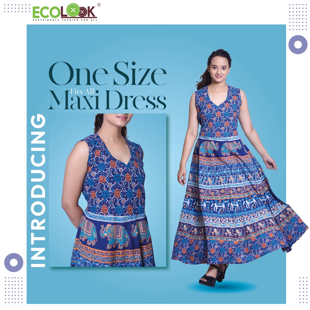 ecolookindia's tweet photo. How comfortable are you in a maxi dress? Let us know in the comments section below.
#MaxiDress #Cotton #SustainableFashion #Sustainableliving #WomensFashion #Womenswearstyle #Womensware #BluePrinted #Affordable #Longlasting #Fashionwear #Accessories #Eecofriendly #EcolookIndia https://t.co/fwn6DQTl5t