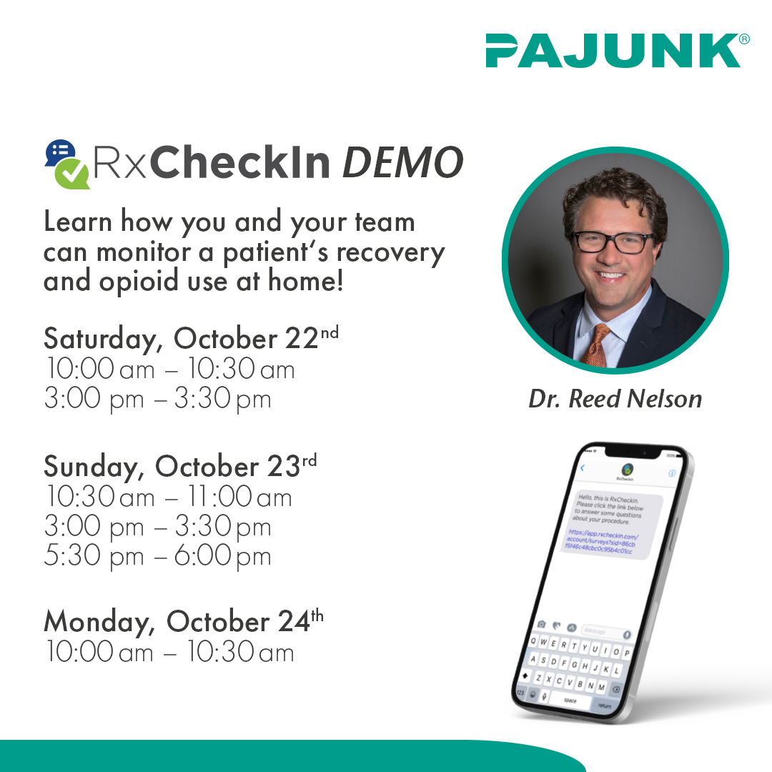 PajunkUSA's tweet photo. Visit PAJUNK at ANESTHESIOLOGY 2022  this weekend in New Orleans! We’ll have our latest product innovations and clinical experts all in one place – Booth 3019! 

#PajunkUSA #regionalanesthesia #painmanagement #reliablepartner #nrfit #ANES22 https://t.co/V2zo4v9XIZ