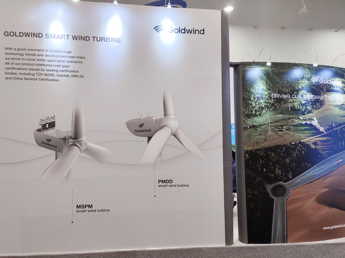 Goldwind_Global's tweet photo. #Goldwind exhibited for the 11th consecutive year at #Windaba, South Africa’s wind energy conference & exhibition. Themed Wind Power Spearheading the Energy Transition for Accelerated Growth, Windaba is an important platform to discuss potentials for stakeholders in the sector. https://t.co/Z3CYYEQ5OI