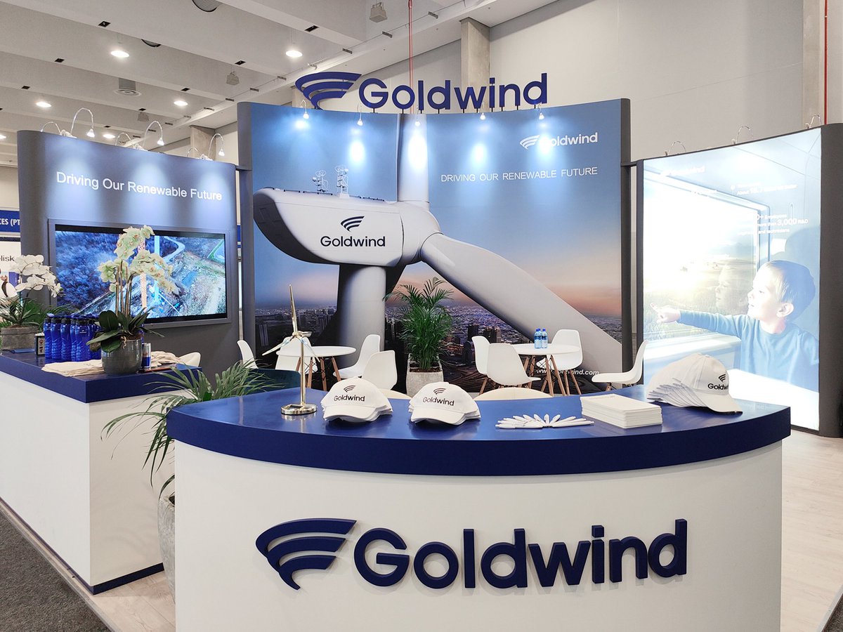 Goldwind_Global's tweet photo. #Goldwind exhibited for the 11th consecutive year at #Windaba, South Africa’s wind energy conference & exhibition. Themed Wind Power Spearheading the Energy Transition for Accelerated Growth, Windaba is an important platform to discuss potentials for stakeholders in the sector. https://t.co/Z3CYYEQ5OI