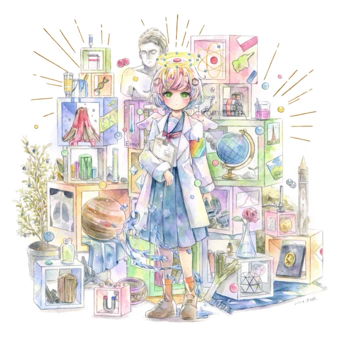 #秋は創作活動がはかどるので創作界隈のフォロワーさんがみるみる増える水彩と自然科学が好きでこんなのばかり描いていてる 