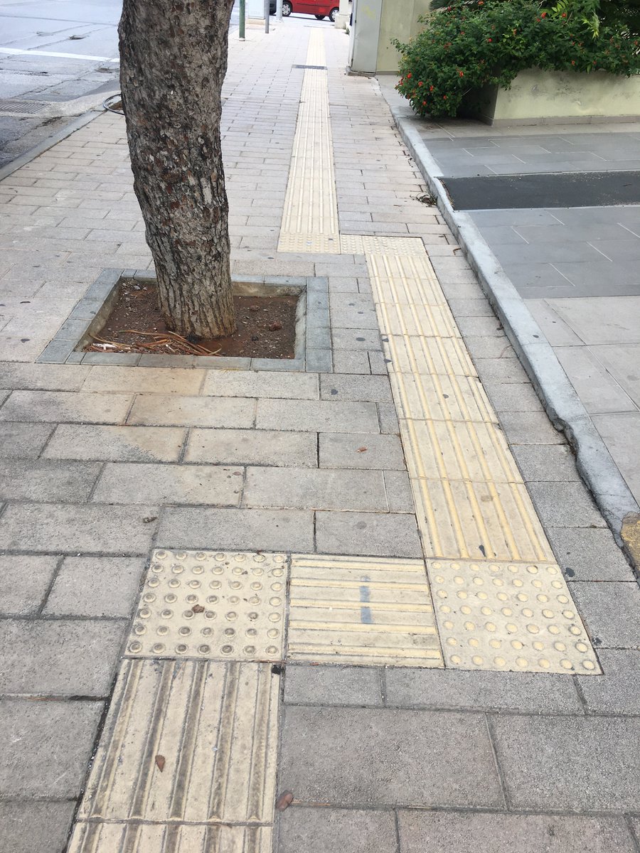 roy_bendor's tweet image. In the old city of Heraklion: one of these is tactile paving and the other is for rainwater. #multisolving
