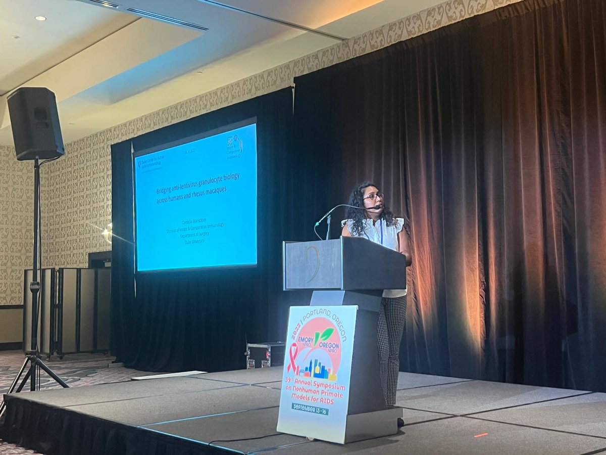 ReevesLabNK's tweet photo. ICYMI: Some of our own gave excellent talks at the 39th Annual Symposium on #NHP Models for #AIDS in Portland OR last month! @DoctorCee2020, Dr. Sho Sugawara, and Dr. Sabrina Tan https://t.co/ZFnSNrkoYV
