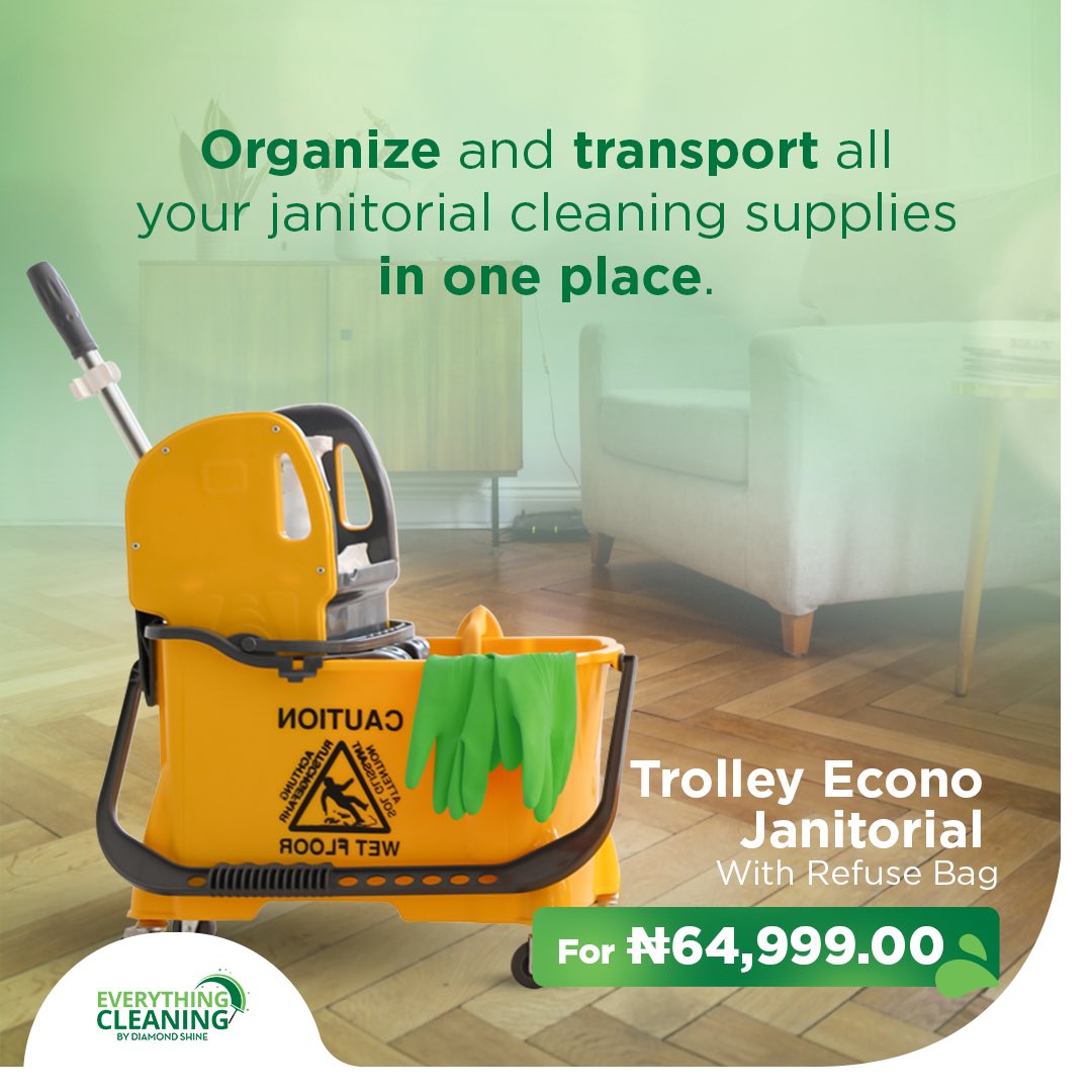 EcleaningNG's tweet photo. Janitorial Trolleys are designed to help you maintain an excellent hygiene standard as you clean.
With all your cleaning materials in one place, you can easily reach them as you move from room to room.
#EverythingCleaning #CleaningProfessionals #CleaningProducts #Abuja https://t.co/KlhgaZHOpW
