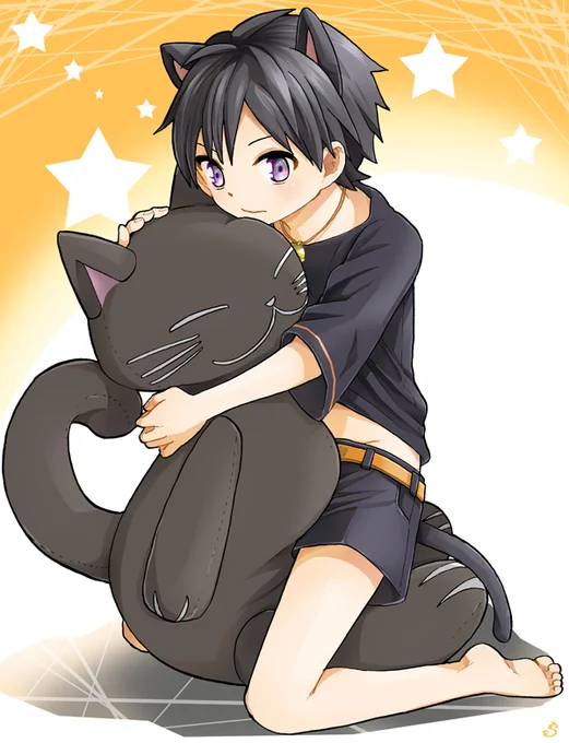 黒猫の仮装をしているショタ#オリジナル #イラスト 