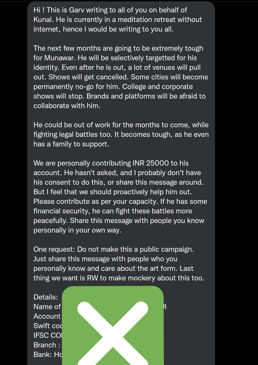 anamshha's tweet photo. @kunalkamra88 @munawar0018 We know it all kunal.
After coming out of jail, never did he acknowledged any of these even in private calls. So pls dont expect him to give a word on it in public https://t.co/k0mvZRHIc3