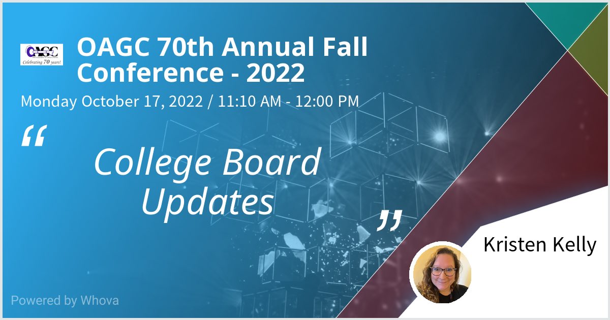 Ms_Kelly10's tweet photo. I am speaking at OAGC 70th Annual Fall Conference - 2022. Please check out my talk if you're attending the event!  - via #Whova event app https://t.co/BUTZQAGF3P