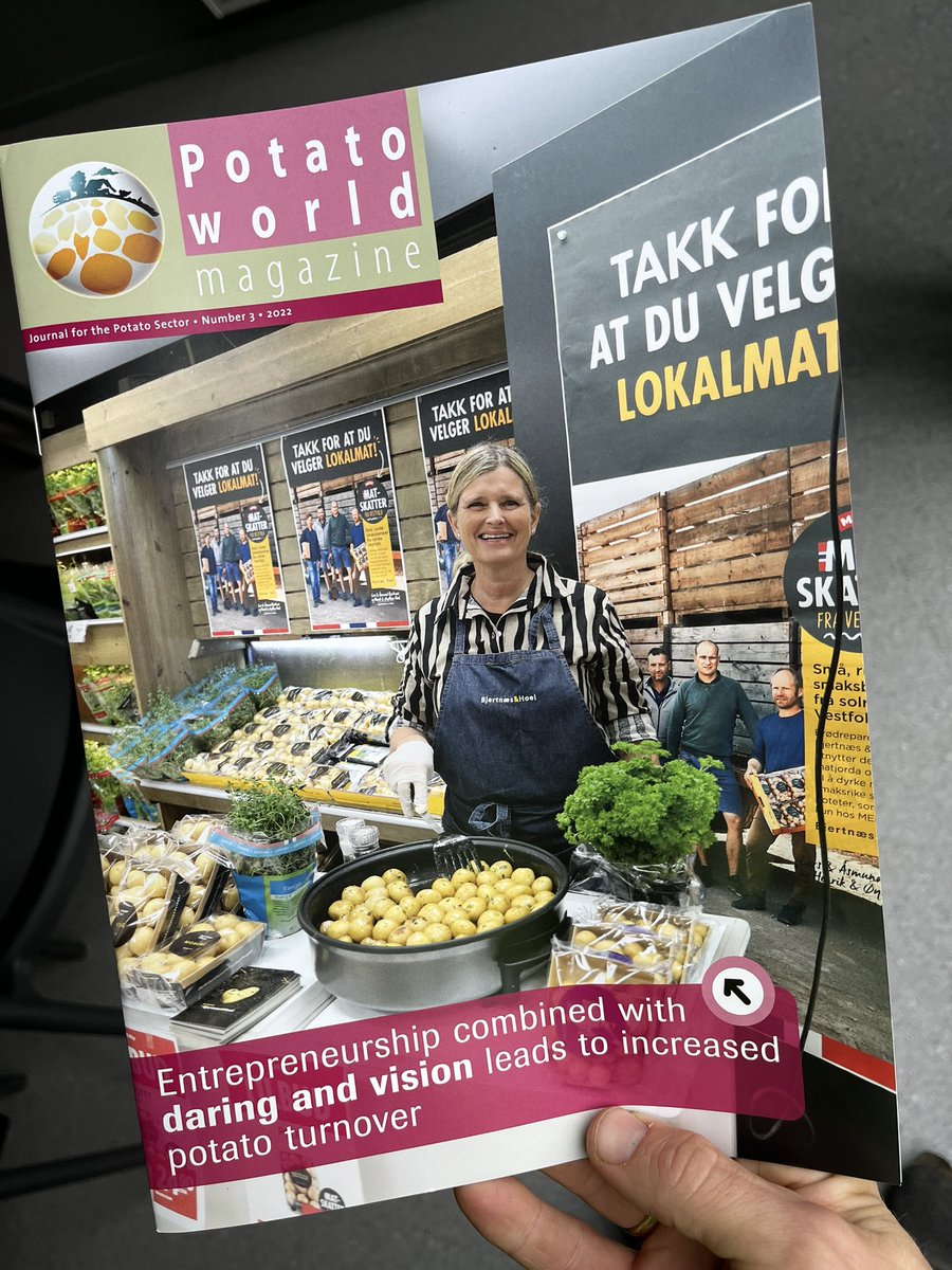 abjert's tweet photo. Quite cool our potato story hit the frontpage of Potato World Magazine. We have to produce more food in Norway. Hope our story can be of inspiration. Develop knowledge and cooperation in the food chain are important @JacobEising @EinarGundersen @steinarlaurits @vkjuus @NIBIO_no https://t.co/5tunth67Tb