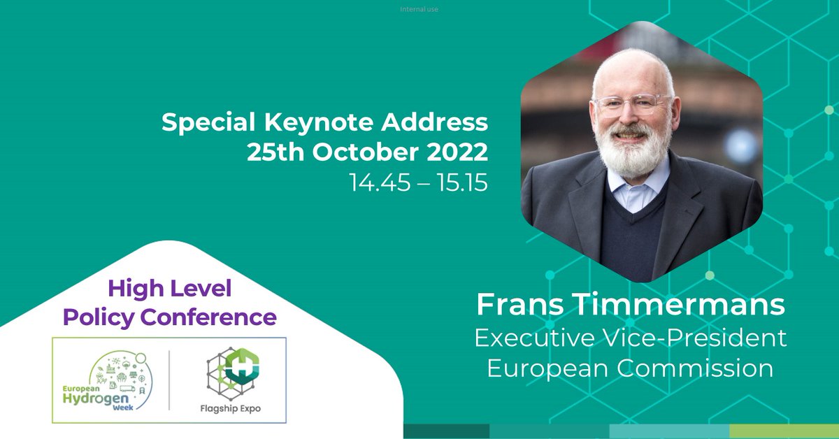 EUH2Week's tweet photo. #EUHydrogenWeek: on 25.10 EVP @TimmermansEU will deliver a keynote address at High-Level Policy 
 Conference.

Join us to learn more about some of the most pivotal topics in the #hydrogen sector.

Programme👉https://t.co/Vbnmdip2d1
Free registration👉https://t.co/ldDw0N0usB https://t.co/3VCgs7AwtS