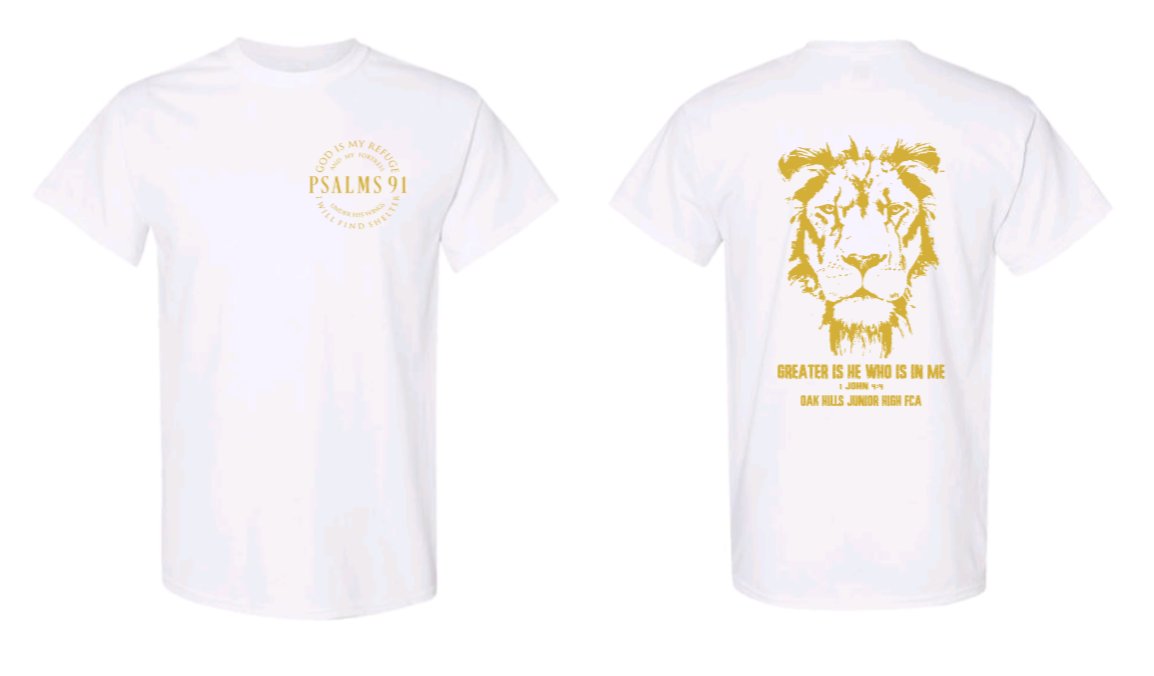 oakhillslions's tweet photo. Hey Lions! Our FCA shirts are now on sale! You can purchase your shirt through https://t.co/RMuoVdHuZI or bring cash/check to Ms. Humphrey's room W120 as well! The shirts are $20 & proceeds will support our FCA kiddos. #LoveOurLions #WeAreFamily #FCA2022 @ohjhschoolnews https://t.co/FrAVJzrOUf