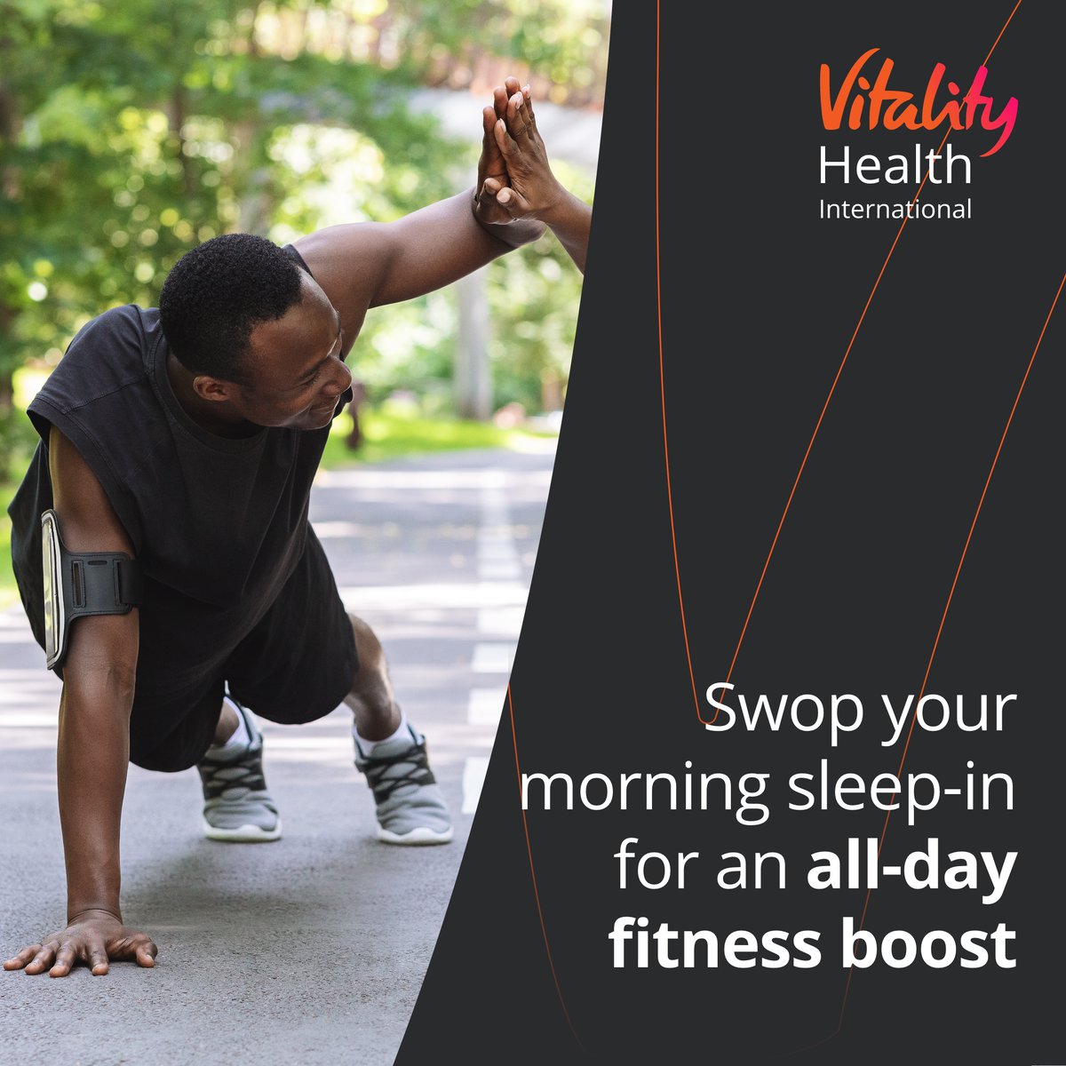 A 30-minute, high-intensity exercise session has been shown to significantly boost energy levels, which can last up to 14 hours. So why not try a morning exercise routine? Find out more about the advantages: discv.co/FitnessBoost. 🏃🏽 

#VitalityHealthInternational #Fitness