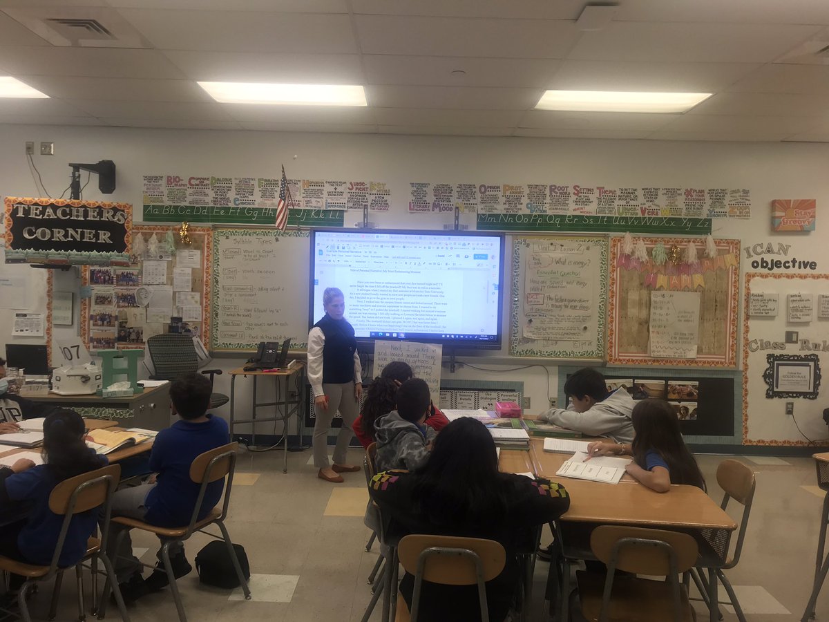 JoseJimenezWNY's tweet photo. Mrs. Hunt is going over correcting errors in writing (focus on Conjunctions). @WestNYSchools @WNYPS4 https://t.co/dYwsAU98wa