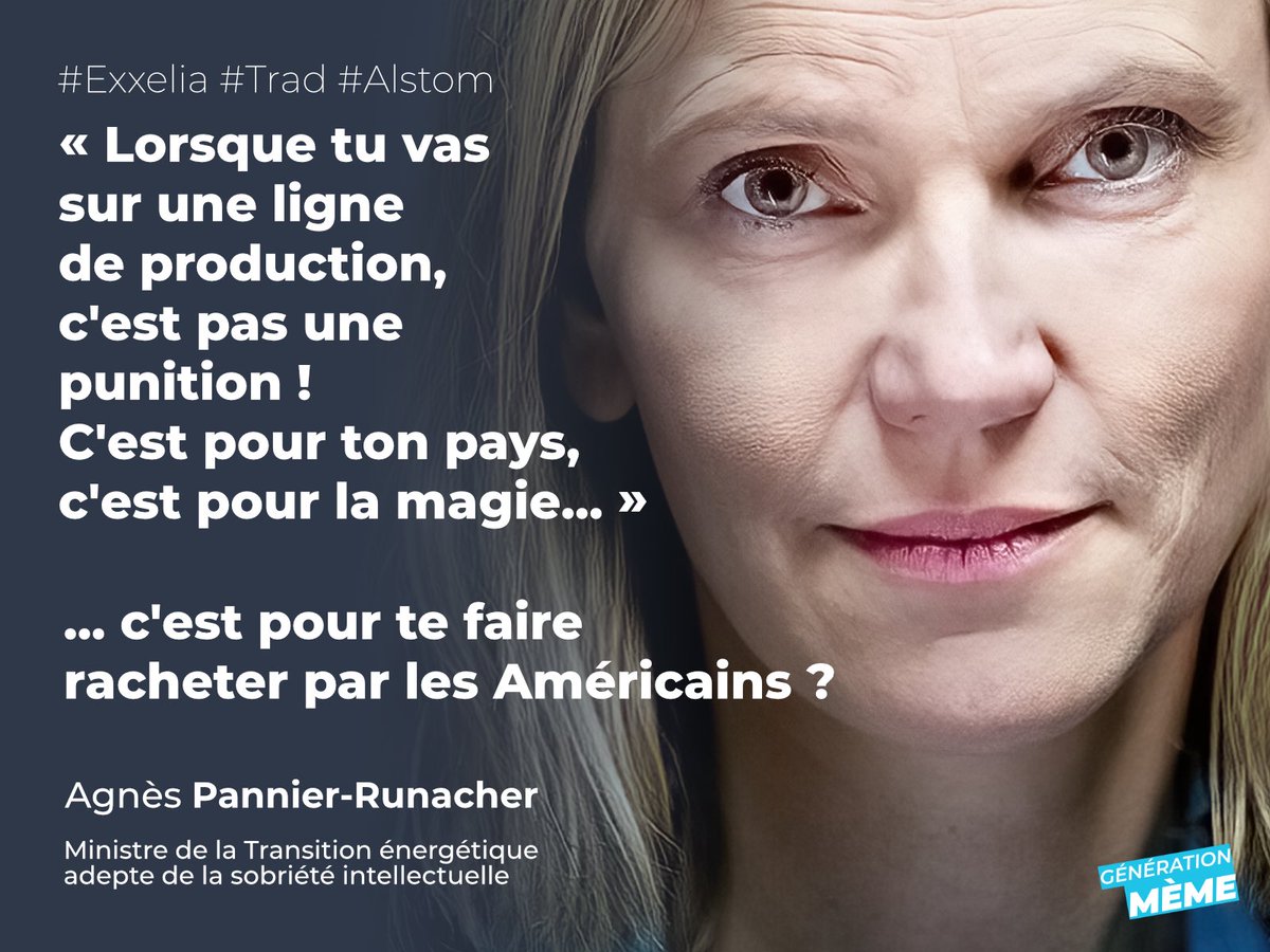 RLC_officiel's tweet photo. Une certaine idée de la France ou de la magie ? @AgnesRunacher 

#ReprenonsLeContrôle de nos fleurons industriels 

👌🏻 #GenerationMème 
🇫🇷 #Trad #Exxelia #Alstom https://t.co/4N0s8dEKap