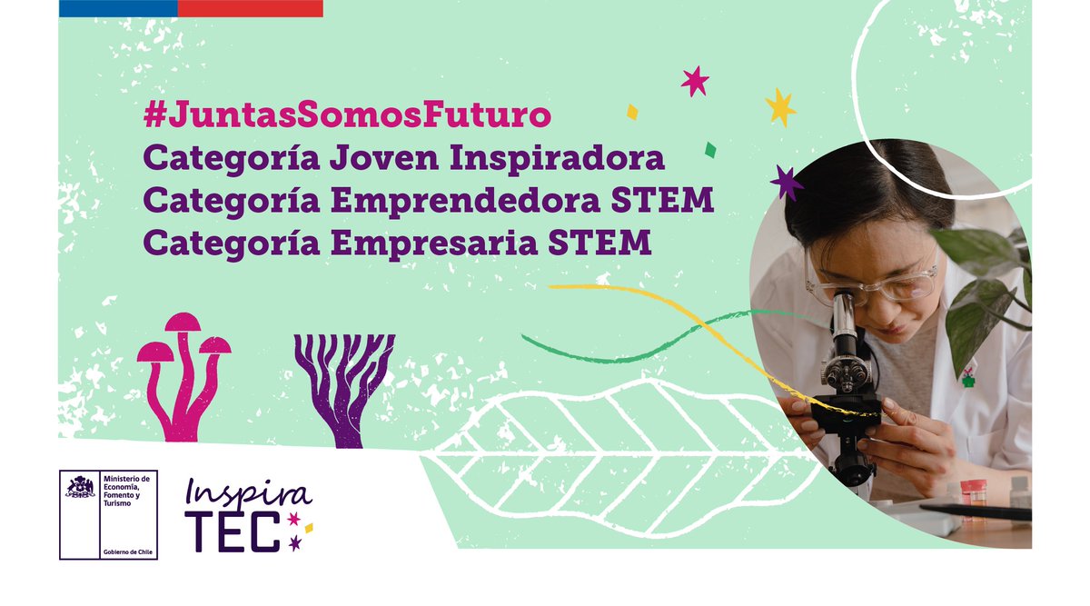 meconomia's tweet photo. ¡Atención mujeres jóvenes y adultas del área STEM 👩🔬👩💻!
Postula hasta hoy 17 de octubre al Premio #InspiraTEC💫 y se una inspiración para otras.
Revisa las bases en ✍️https://t.co/y0cJrB8rzU https://t.co/ujHVNH4BC8