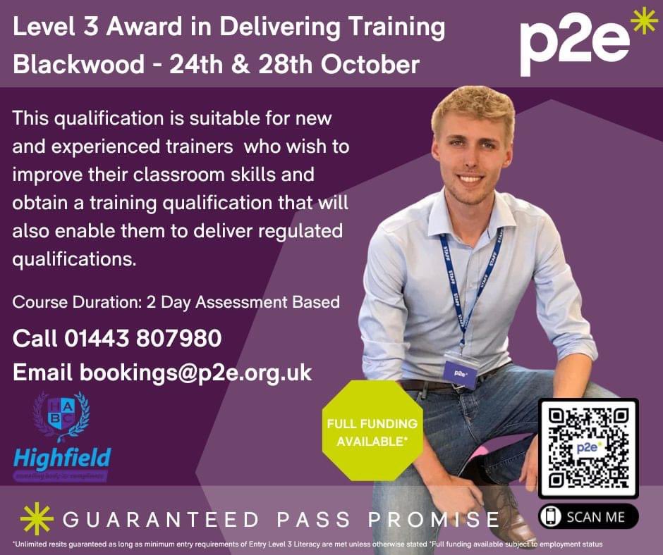 P2Eorg's tweet photo. Our Level 3 Award in Delivering Training could be your first step into a new career! 

Contact us for details https://t.co/ObG3vmBFYz 01443 8079890

#deliveringtraining #p2e #trainingprovider https://t.co/fOZpTrhLcy