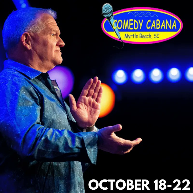 See you tomorrow, #MyrtleBeach! Come hangout at the @ComedyCabana this week! I'm there until October 22. Grab your tickets: comedycabana.com