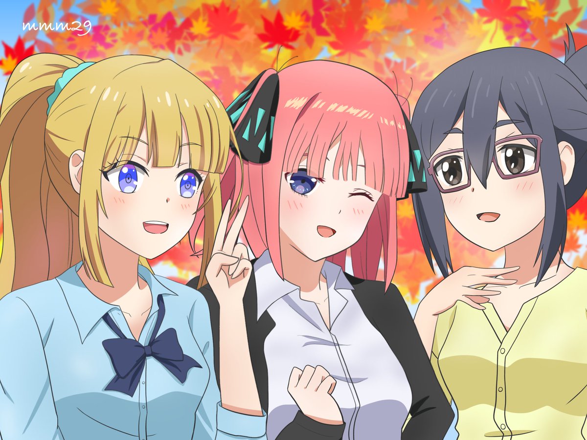 mmm29 🎨Fan artさんがTwitterに投稿した中野二乃(五等分の花嫁)のイラスト。