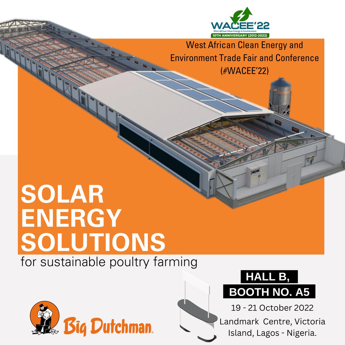 BigDutchman_NG's tweet photo. 🙂Visit our booth at the German Pavilion ( WACEE'22 ), hall B, booth no. A5, to learn about the latest solutions that help reduce energy costs in livestock production permanently ||🥚🐔🐷||
. . .#BigDutchman
#PartnerInNigeria #PartnerforWACEE #WACEE22 #poultry #piggery #livestock https://t.co/is0EhT1OBR