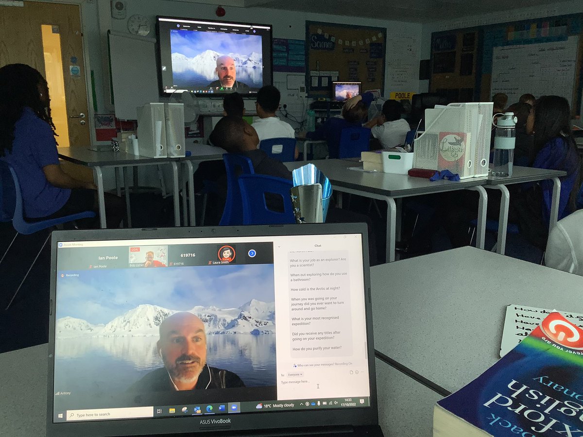 Year 6 have been listening to real life polar explorer @polarAJ with @LGfL today. It has been a great way to ask questions to help round off our topic ‘Race to the End’. @willowbankpri @W00dlandAcademy