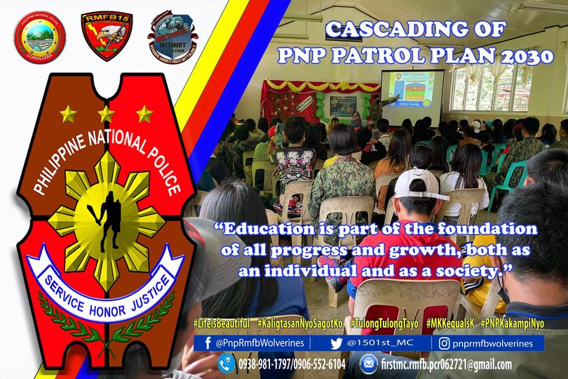 1501st_MC's tweet photo. 1st MC, RMFB15 Cascaded the PNP PATROL PLAN 2030 to the participants of Celebrating Araw ng Kabataan Youth Empowerment Session with the Theme "Youthfulness; The Hope and the Future" held at Kalanguya National High School, Tinoc, Ifugao. https://t.co/lij5jUc96W