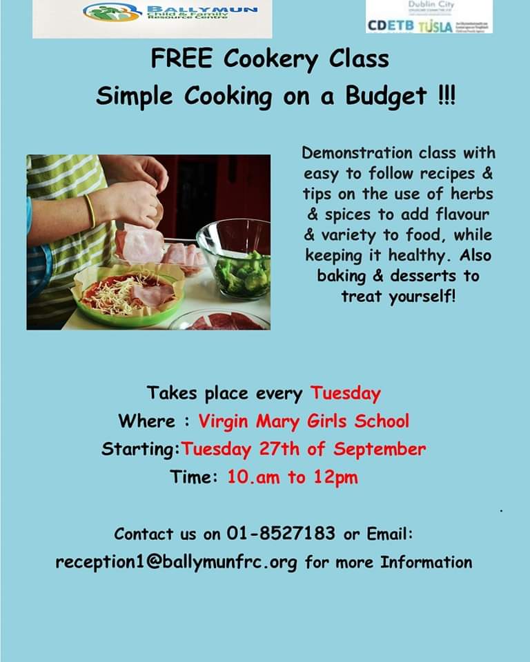 BCFRC1's tweet photo. Not 1....Not 2....Not 3.....but FOUR FANTASTIC classes for you all Funded and Supported by @CDETBAdultEd details in flyers and we have a few PLACES AVAILABLE 👨‍🍳🥗👩‍🎨🎨

Call us on 01-8527183 or pop in to Register 😃

#GetYourCookOn #MindYourSelf #GetArty #cdetbadulteduaction https://t.co/hK7ehYjCM9