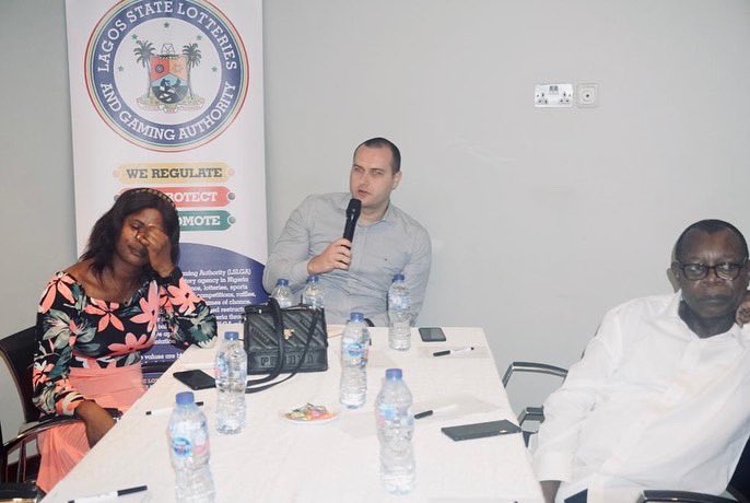 lslga_'s tweet photo. The Chief Executive Officer, Lagos State Lotteries and Gaming Authority, Mr. Bashir Are addressing the Gaming Operators during the Annual Casino and Gaming Machine Stakeholders’ Meeting held at The Radisson Hotel, Lagos.
#LSLGA https://t.co/ysE1XvTjla