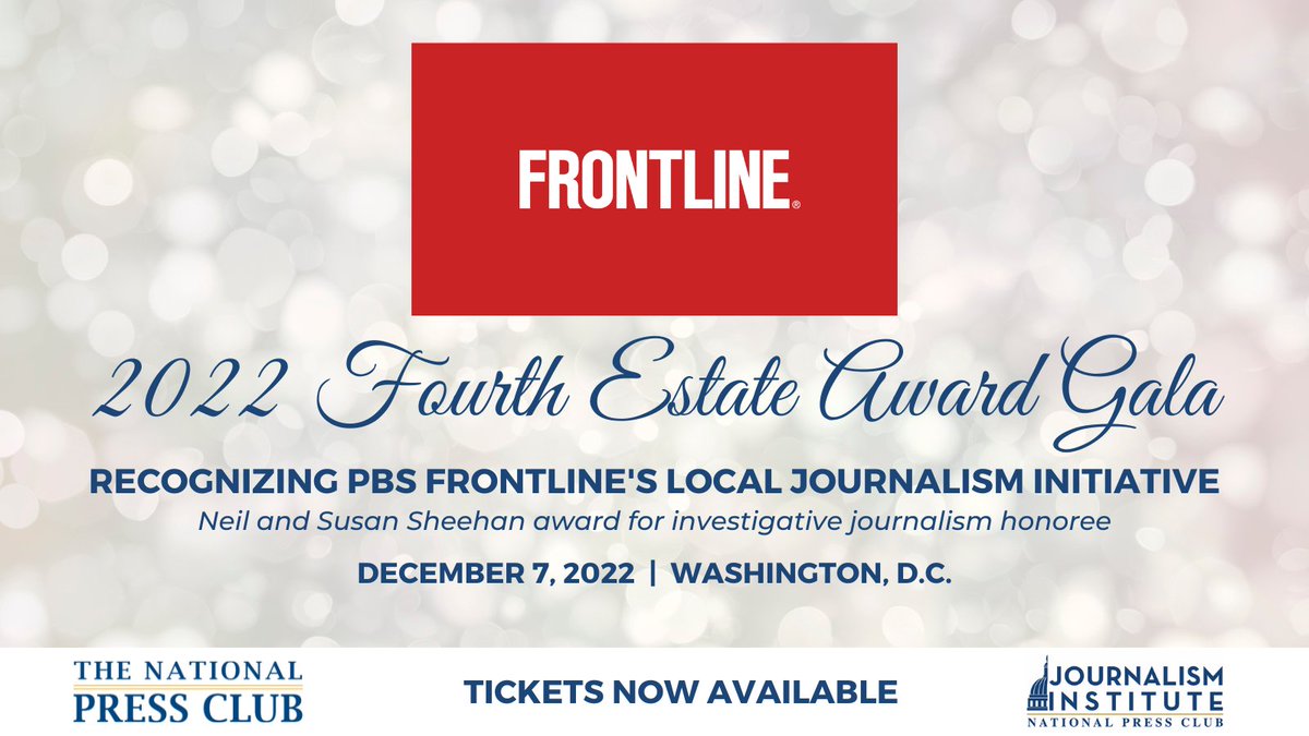 Congratulations to @frontlinepbs and its Local Journalism Initiative, winner of the 2022 Neil and Susan Sheehan Award for Investigative Journalism! Read more: t.ly/Zc_M