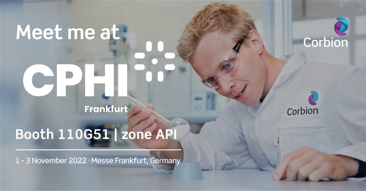 We’re thrilled to announce that our biomaterials team will attend <a href="/CPHI_Events/">CPHI</a> this year! Join us at booth 110G51 and let’s discuss how Corbion can be your reliable supplier of #polymers for controlled #drugdelivery 💊

Learn more about our services 👉lnkd.in/e4SFqNhE