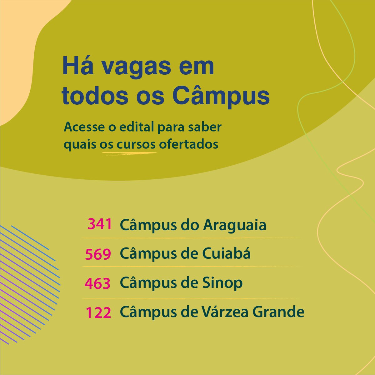 UFMT's tweet photo. ✨ UFMT abre inscrições para vagas remanescentes do Sisu

➡️ Saiba mais: https://t.co/0aIRLsr5ft

#UFMT #MatoGrosso #SiSU #vagas #graduação #educação #ensino #universidade #pública https://t.co/syLk3Xfdfd