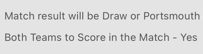 ExpresssBets's tweet photo. BET OF THE DAY! @ 13/8💥

Result will be Draw or Portsmouth✅
Both Teams to score - Yes ✅

❤️SMASH the LIKES for LUCK! https://t.co/mMPlrO4G9c