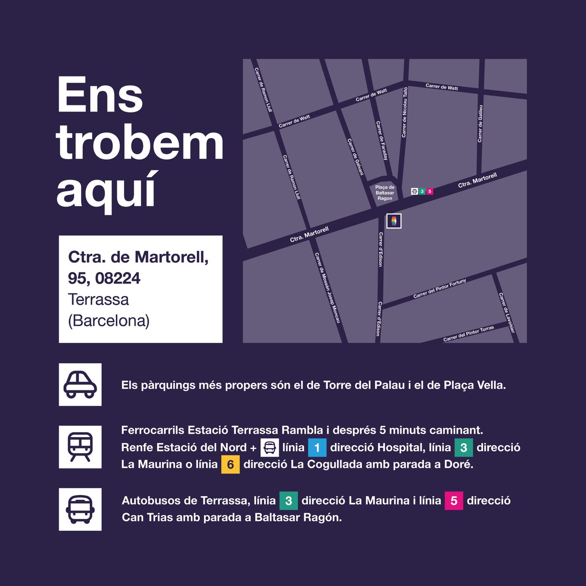 TrsOcupacio's tweet photo. Ja ha arribat la Jornada #transinlab!🌈
Demà ens veiem a les 9:30 h a l'edifici de Foment de #Terrassa!
👉 Si assistiràs presencialment, t'indiquem com arribar-hi.
#transinlab22 #ocupaciotrans #transright #LGTBI #trans #empleatrans #CelebremLaDiversitat #TerrassaDiversa https://t.co/bkFddDd7BV