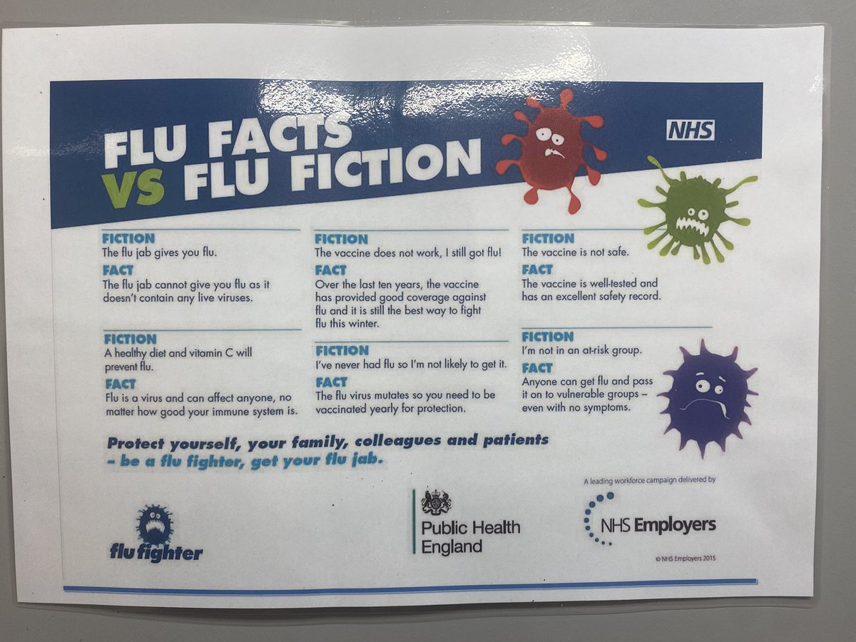 LauraLarkinRMN's tweet photo. Come and see Lesley and Chloe in Boltons ECT Suite for your flu Vaccine ๐ Help Stop Flu in 2022 #FluCampaign #Flu #protecttheNHS @FionaLJ3000 https://t.co/1Pu1k4I1G1