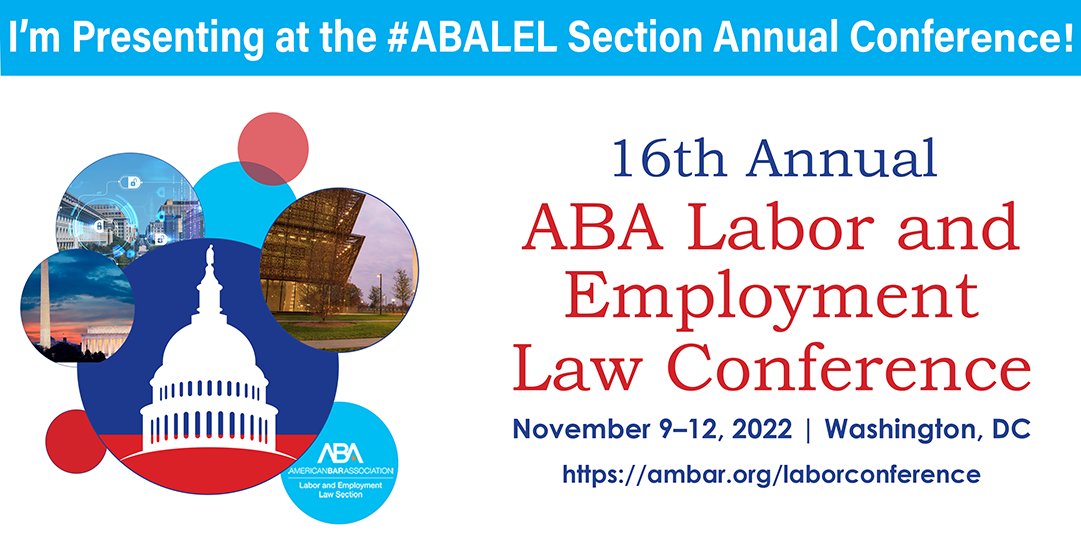 cri625's tweet photo. Dear all, I wanted to inform you that I will be speaking at the 16th annual ABA Labor and Employment Law conference this November 9-12 in Washington D.C.
https://t.co/7oLARDvoHQ https://t.co/OcngjDrNsM