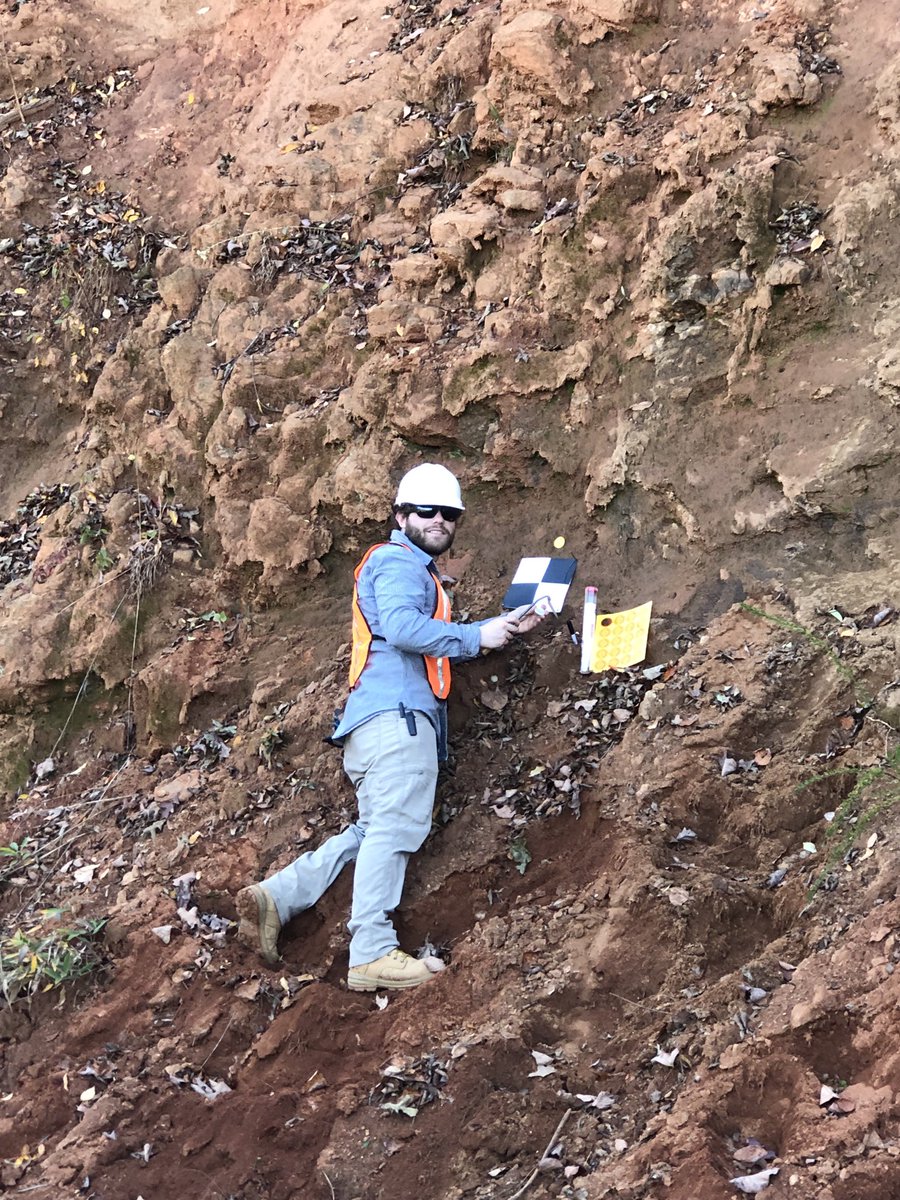 WStevenHolbrook's tweet photo. How heterogeneous is the critical zone? This weekend the @vtgeosciences CZ geophysics team tackled a new “virtual CZ” site at the Boxley quarry in Martinsville VA. Seismic, GPR, LiDAR, and photogrammetry so far - soon XRF, acoustic velocity, and hardness too. https://t.co/ryVFhEMxTA
