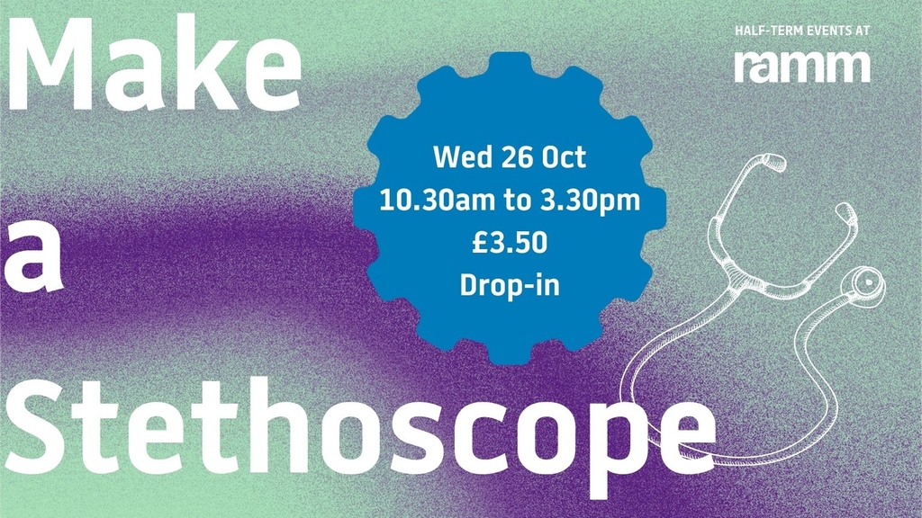 Come along to this making workshop this half-term 🛠️ Use the various materials provided to make a stethoscope and listen to what’s going on inside your body 🫀 Fid out more info here > l8r.it/2VPQ