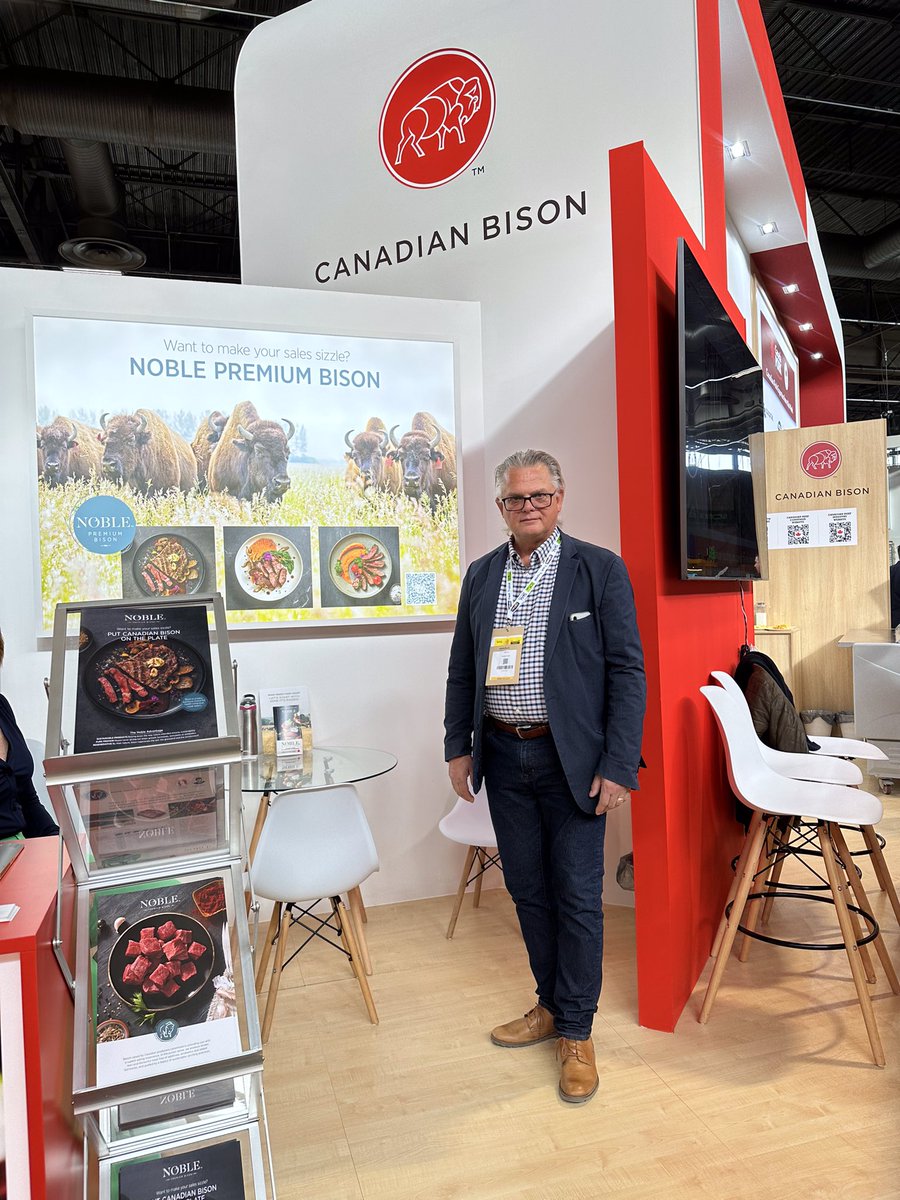 Great looking booth this year at SIAL; with Carl Fils, the new Executive Director at the Canadian Bison Association <a href="/CanadianBisonAs/">Canadian Bison Assoc</a>