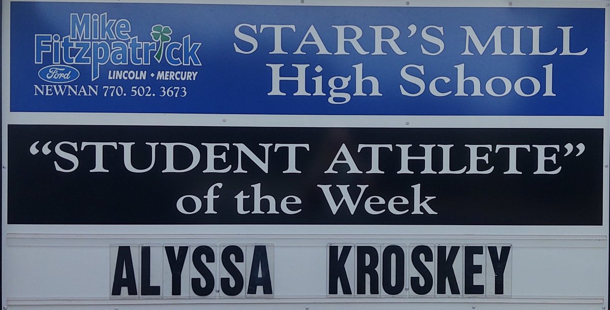 We're excited to announce that cheerleader, ALYSSA KROSKEY, has been chosen as this week's Mike Fitzpatrick Ford Athlete of the Week! Alyssa works hard for her team &amp; always has a positive attitude. She gives 100% &amp; encourages others to do their best. @SMvarsitycheer <a href="/starrsmill/">SMHS Athletics</a>