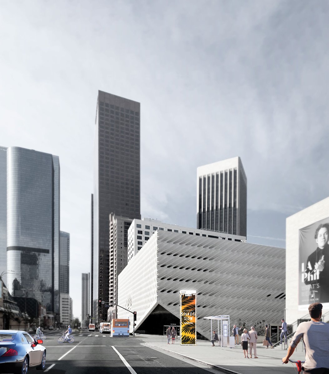 TranzitoVector's tweet photo. Urban heat island effect is getting worse with climate change in LA. TranzitoVector's 3,450 new bus shelters will create more shade for those that need it most over the next several years. #ShadeNOW https://t.co/EcxFOJIXmn