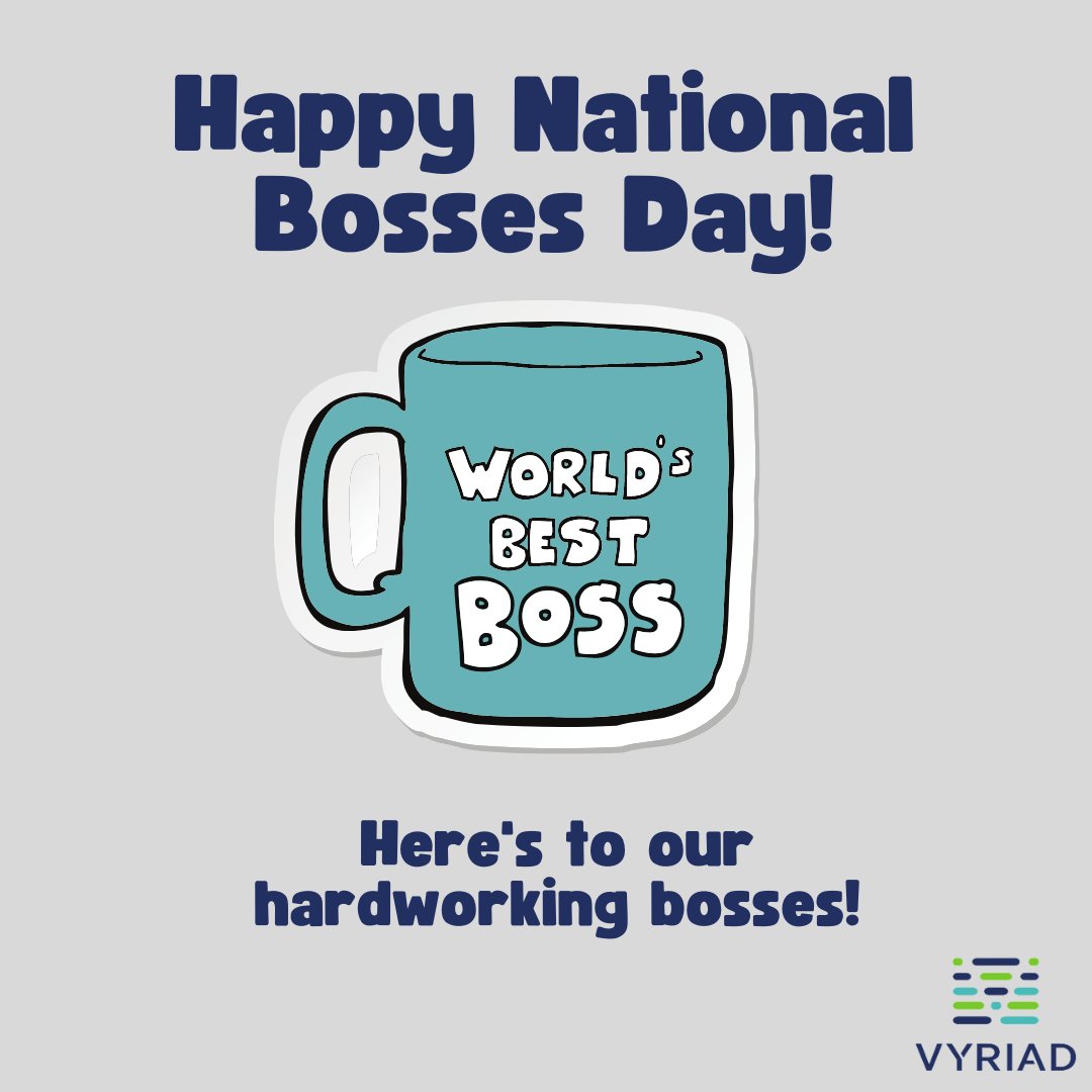 Here's to our hard-working bosses at Vyriad!!

#NationalBossesDay #Vyriad #celebrateyourboss #biotech #rochestermn #minnesota