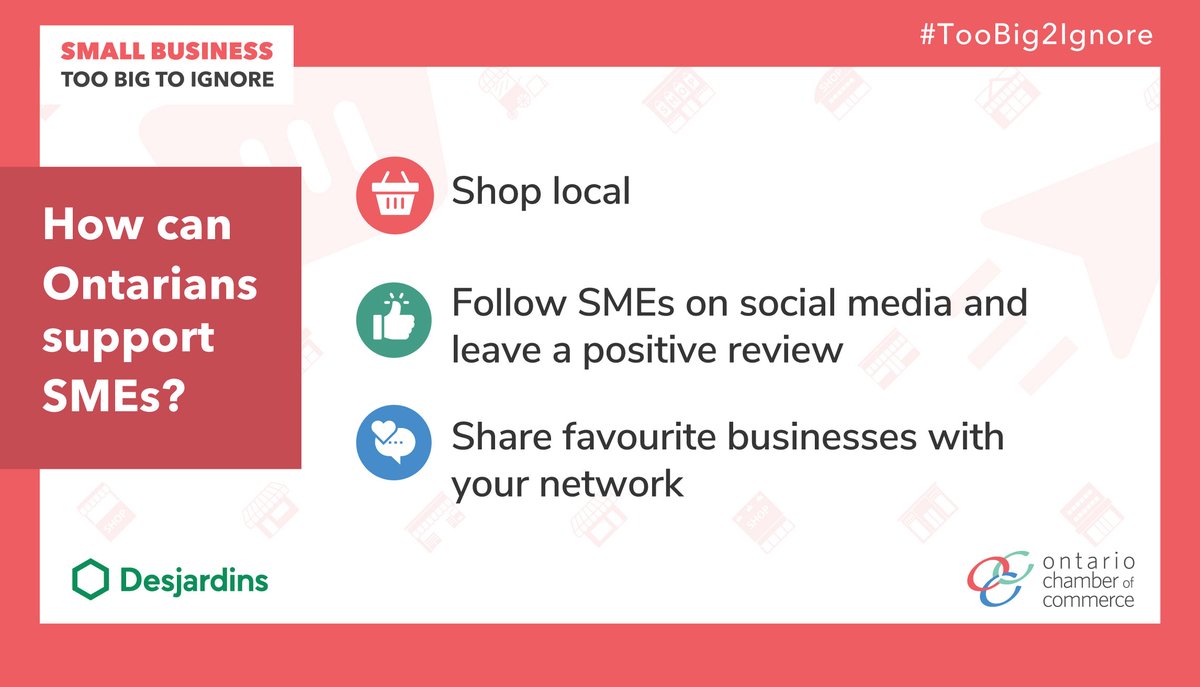 How can YOU support small businesses in Clearview? Shop local in-store and online, follow your favourite #smallbiz on social media &amp; share with a friend! Support and shop small business! #SmallBusinessWeek #TooBig2Ignore
