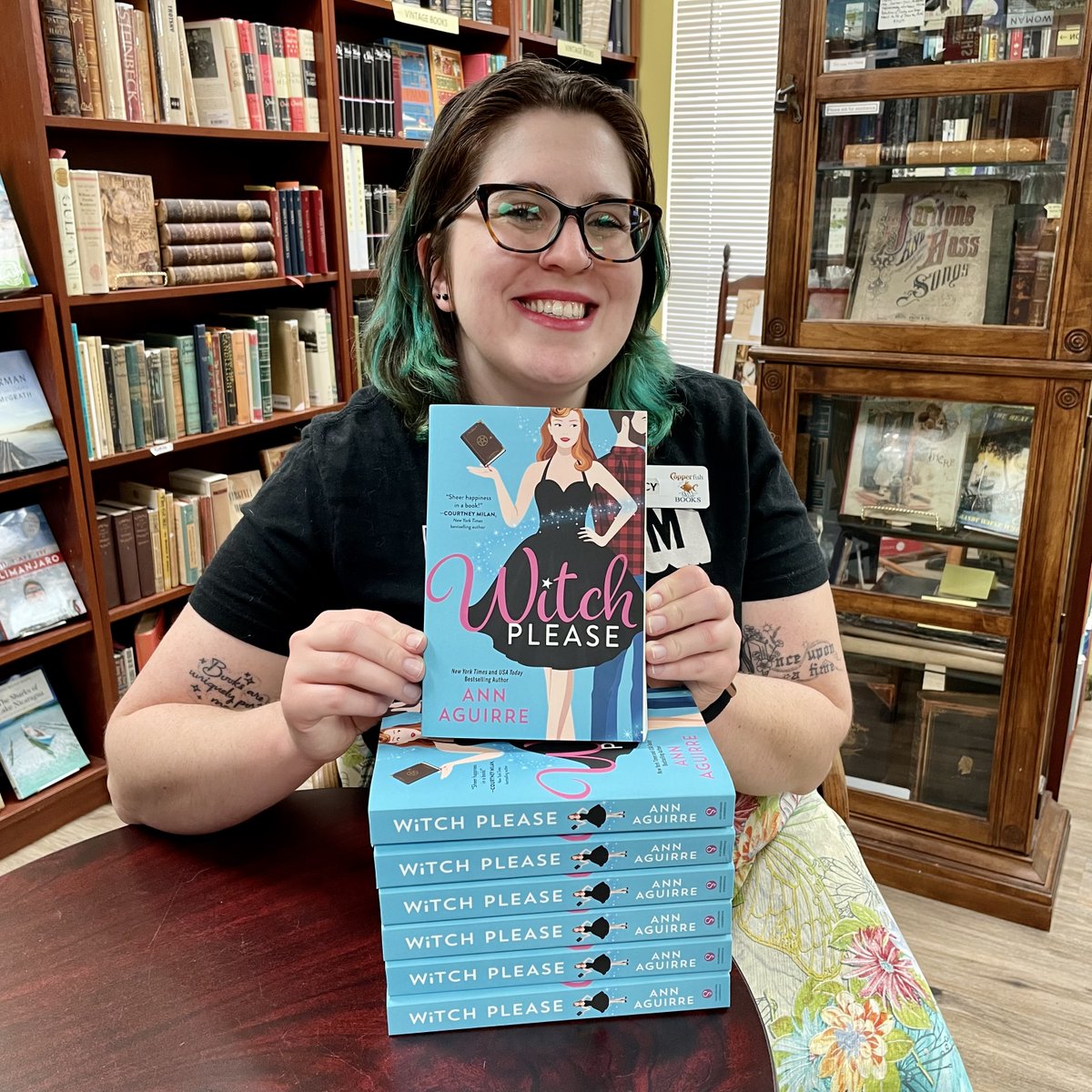 Join Lucy and the #RomanceBookClub on 10/26 at 6 pm to discuss WITCH PLEASE (<a href="/SourcebooksCasa/">Sourcebooks Casablanca</a>) by @MsAnnAguirre - a sweet and spicy rom-com featuring a non-magical bisexual cinnamon roll hero and a commitment-averse witch. Learn more here: copperfishbooks.com/event/romance-…!