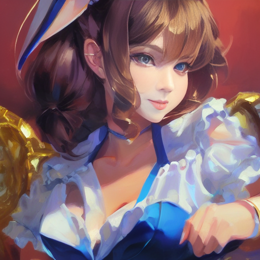 「#Waifudiffusion今日の出力で一番うまく行ったやつです 」|工面ボードのイラスト