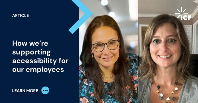 LizWittRecruit's tweet photo. Great read for National Disability Employment Awareness Month about how @ICF is raising awareness of accommodations and accessibility support for our teams. #NDEAM https://t.co/poighj6m5v https://t.co/KTcPO29zxk
