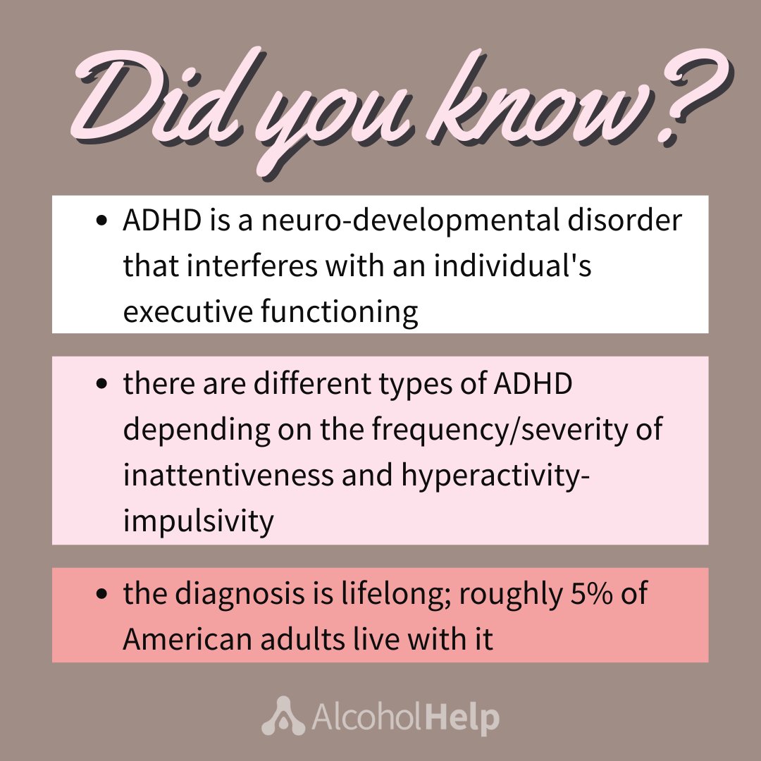 Alcohol__Help's tweet photo. ADHD is misunderstood as only affecting children. Actually, the disorder has a variety of symptoms and many adults don't receive a diagnosis until later in life. Struggling with ADHD? Dial 855-412-7694 to speak with a treatment provider. 

#alcoholhelp https://t.co/kLSG6HCKmr