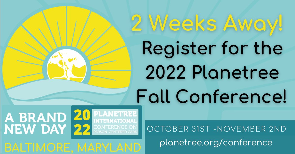 We are 2-weeks away from the 2022 Planetree Fall Conference! Are you registered to join the person-centered care community in Baltimore, MD? Registration is still open! 

Click the link to register today. We hope to see you there! bit.ly/3NNW6XI #Planetree22