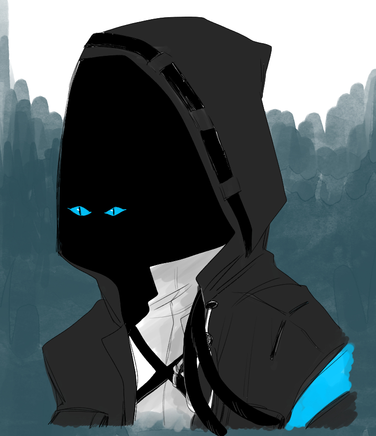 hood hood up hooded jacket jacket 1other upper body blue eyes  illustration images