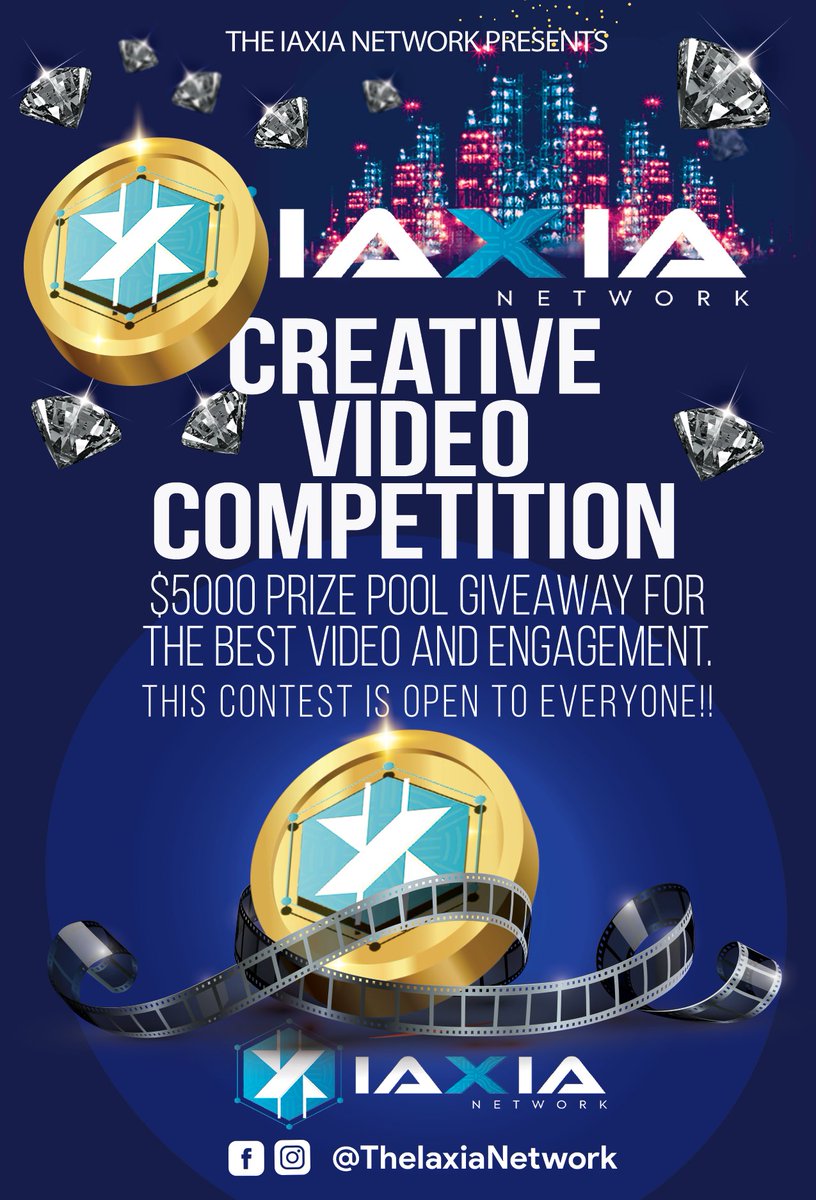 TheIaxiaNetwork's tweet photo. Contest Rules!!
Video must be 30+ seconds in length
Video must Describe benefits of The Iaxia Network
Video must get a good amount of engagement and retweets.
Video must be shared on all your social media accounts.

More Info Join Discord
https://t.co/2cJAfErv7b https://t.co/mWhNqJOBCg
