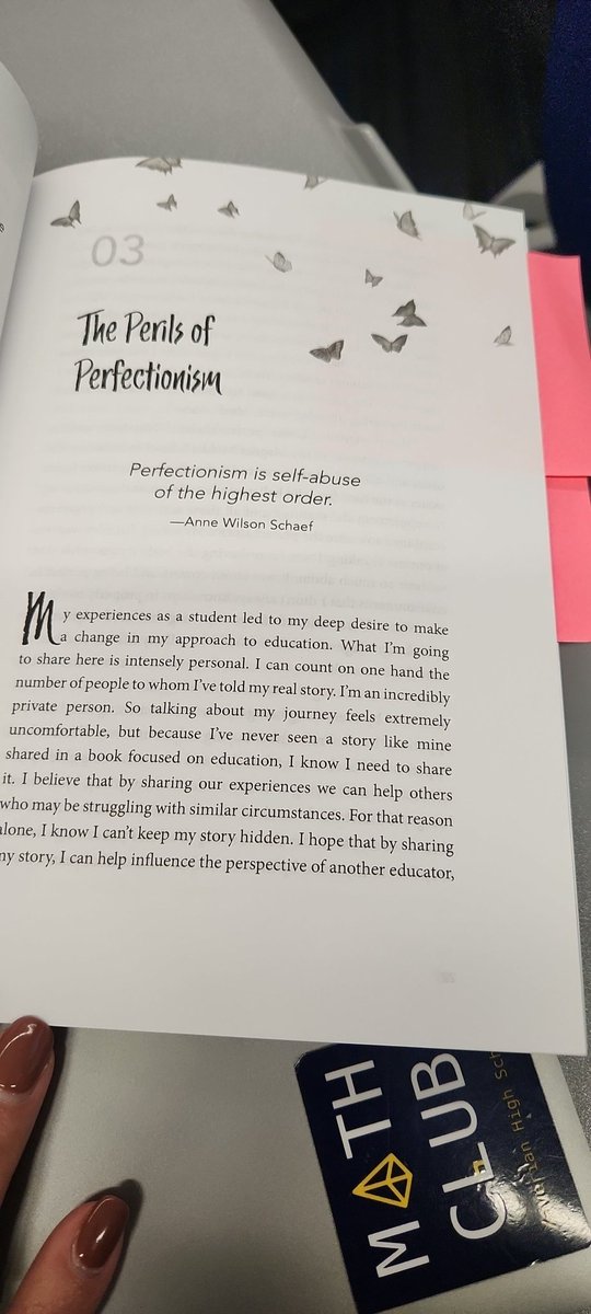 MrMaceXHS's tweet photo. @XaverianHS @MrRaimondoXHS The first gem we noticed in our #BookTreasure hunt was the perils of perfection. Something we need to all avoid. https://t.co/RMuMfa7SLM